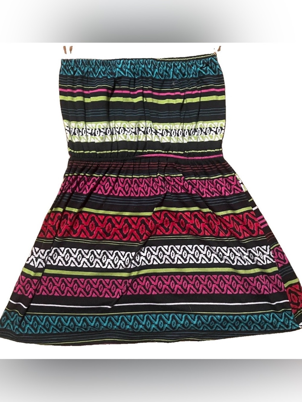 Derek Heart Strapless Multicolor Striped Tube Dress